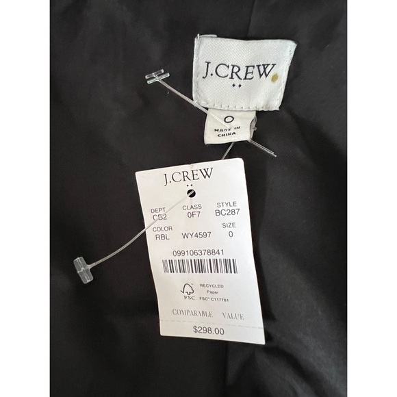 Nwt J. Crew Vail Wool Blend Peacoat Buffalo Check Fur Festive Holiday Size 0 - Picture 6 of 9